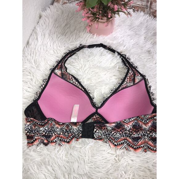 Victoria’s Secret Pink Lightly Lined Bralette Size Lg Aztec Geometric Print - Picture 3 of 6